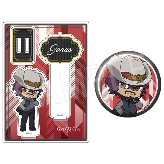 TVアニメ『グノーシア』 アクリルフォトプロップス&グリッター缶バッジセット 黒スーツver. ジョナス - 公式商品画像 | AniSmile