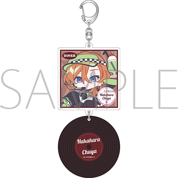 文豪ストレイドッグス レコード風アクリルキーホルダー/中原中也 ぱすてるぽっぷ - 公式商品画像 | AniSmile