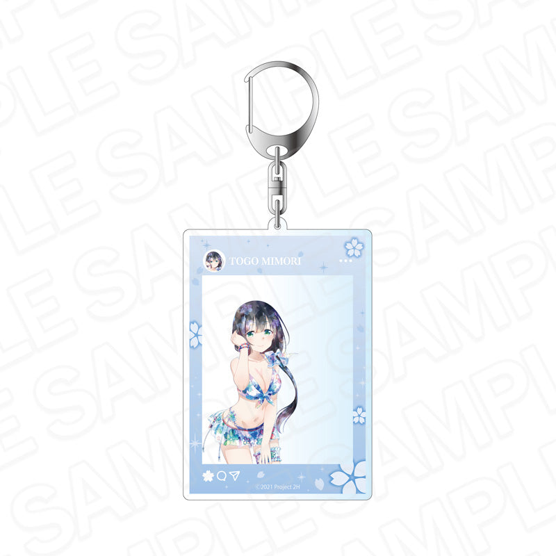 結城友奈は勇者である 大満開の章 SNS風アクリルキーホルダー PALE TONE series 東郷美森 桜水着 ver. - 公式商品画像 | AniSmile