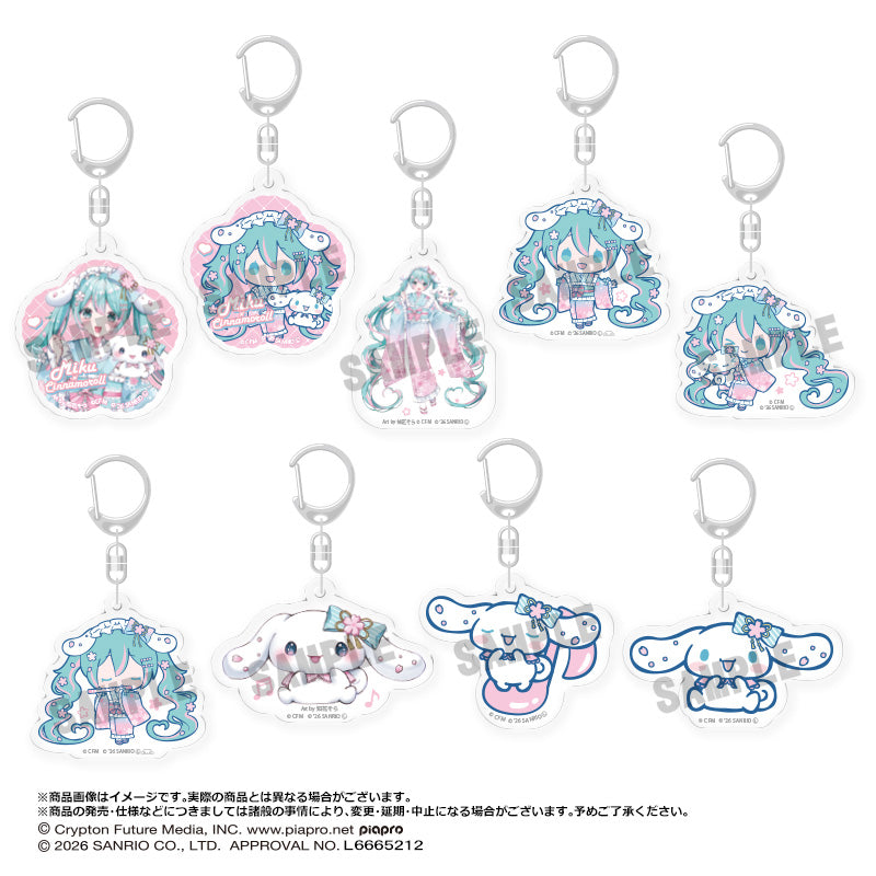 初音ミク×シナモロール 夢桜ver. トレーディングアクリルキーホルダー - 公式商品画像 | AniSmile