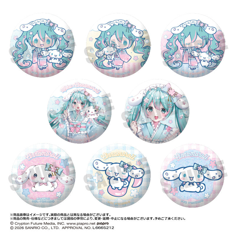 初音ミク×シナモロール 夢桜ver. トレーディンググリッター缶バッジ vol.2 - AniSmile