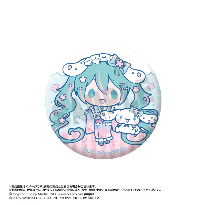 初音ミク×シナモロール 夢桜ver. トレーディンググリッター缶バッジ vol.2 Image 2 | AniSmile