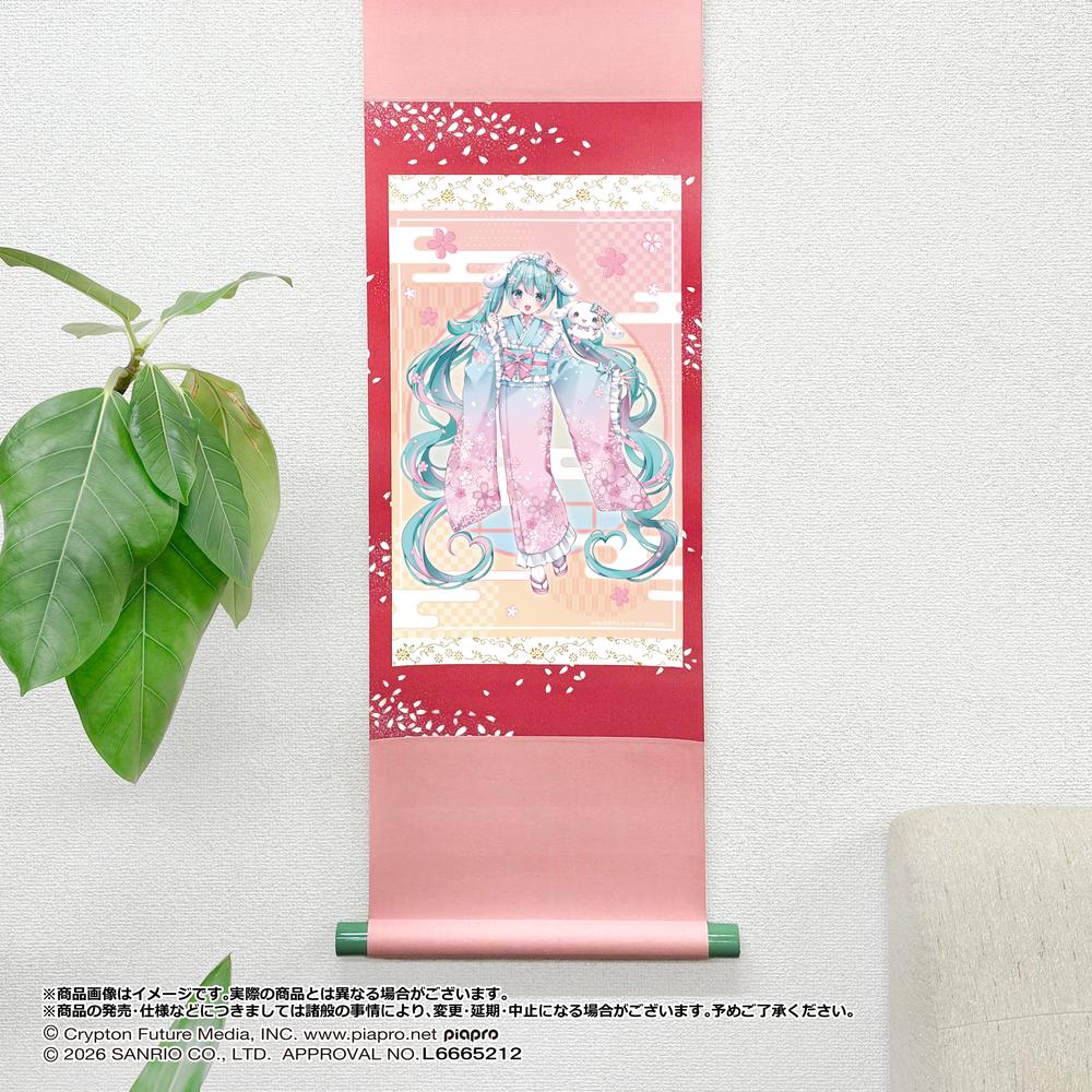 初音ミク×シナモロール 夢桜ver. 掛け軸 画像 2 | AniSmile