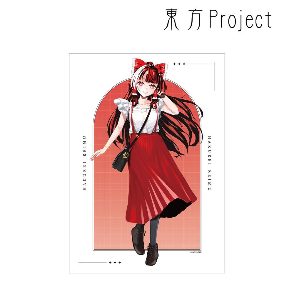 東方Project 松本能人イラスト 博麗霊夢 ウォッチコーデver. A3マット加工ポスター 画像 2 | AniSmile
