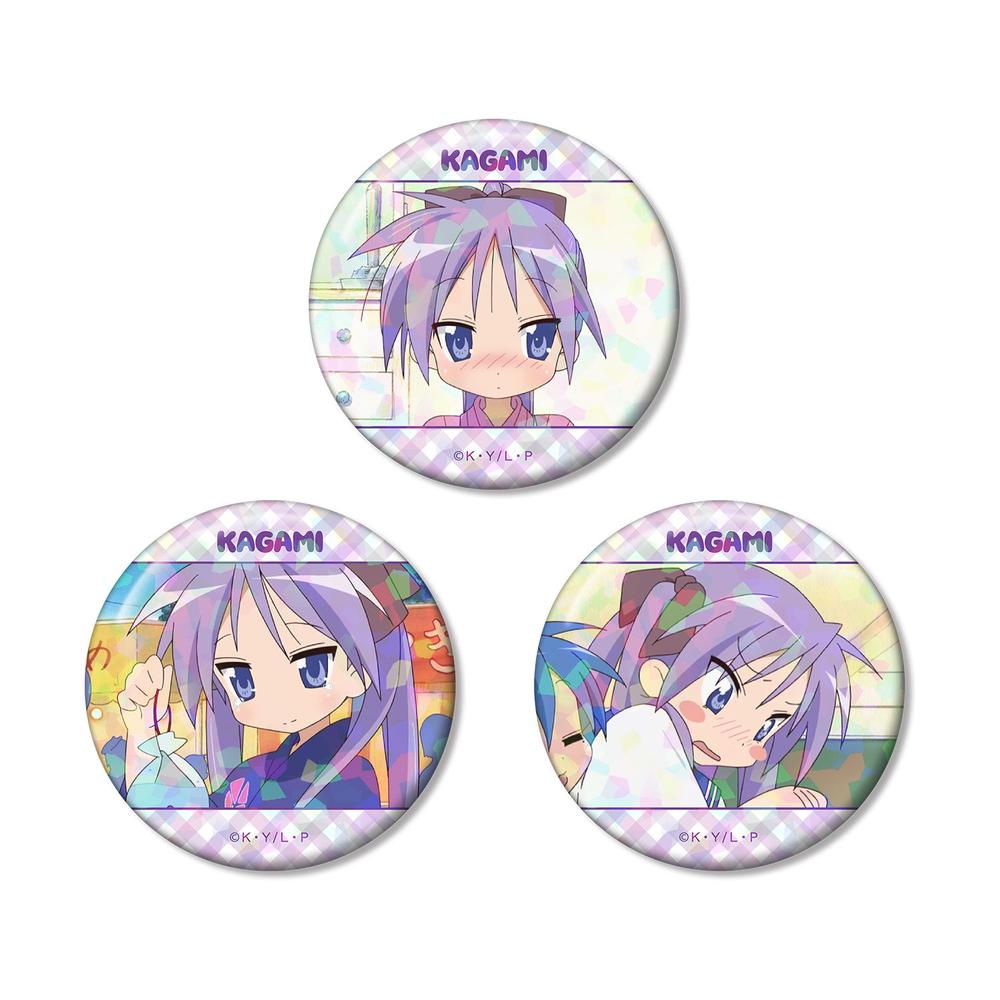 TVアニメ『らき☆すた』 柊かがみ 場面写ホログラム缶バッジ3個セット - 公式商品画像 | AniSmile