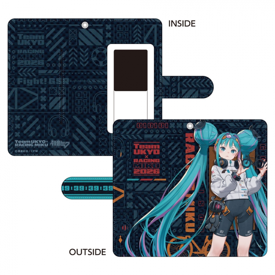 初音ミク レーシングミク 2026 TEAM UKYO 応援Ver. 手帳型スマートフォンケース - 公式商品画像 | AniSmile