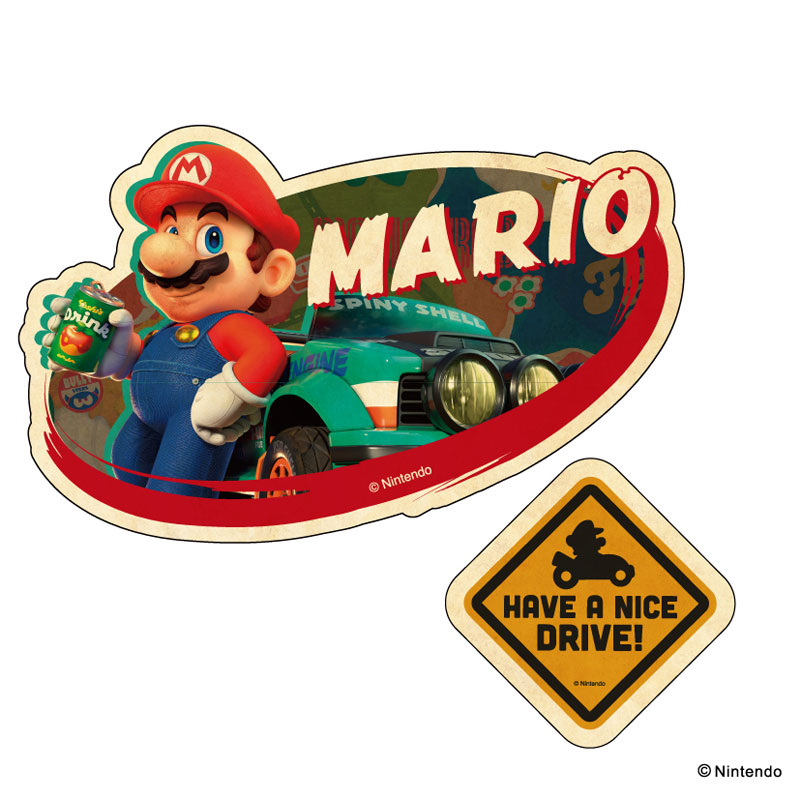 マリオカートワールド トラベルステッカー 2枚セット ①マリオ 画像 2 | AniSmile