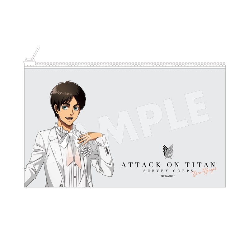 進撃の巨人 Black & White ver. クリアポーチ /03 エレン(White) - 公式商品画像 | AniSmile