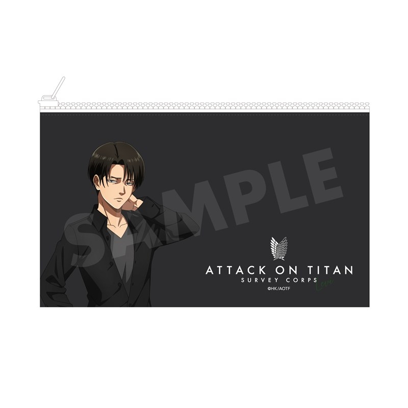 進撃の巨人 Black & White ver. クリアポーチ /02 リヴァイ(Black) - 公式商品画像 | AniSmile