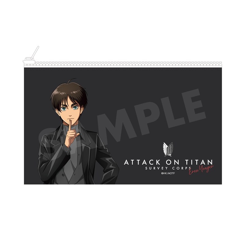 進撃の巨人 Black & White ver. クリアポーチ /01 エレン(Black) - 公式商品画像 | AniSmile