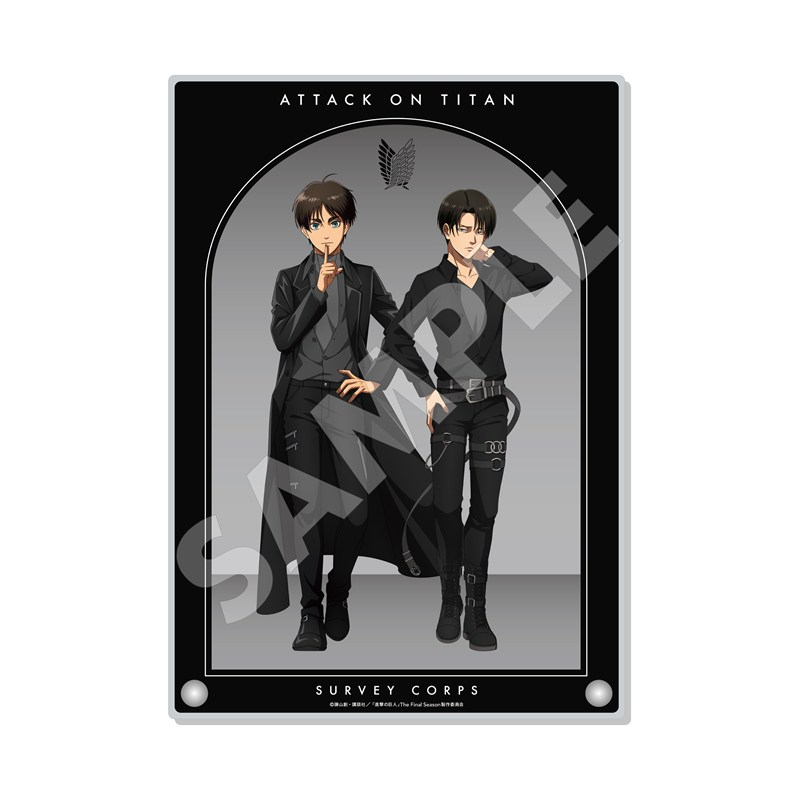 進撃の巨人 Black & White ver. アクリルボード /01 エレン・リヴァイ(Black) - 公式商品画像 | AniSmile