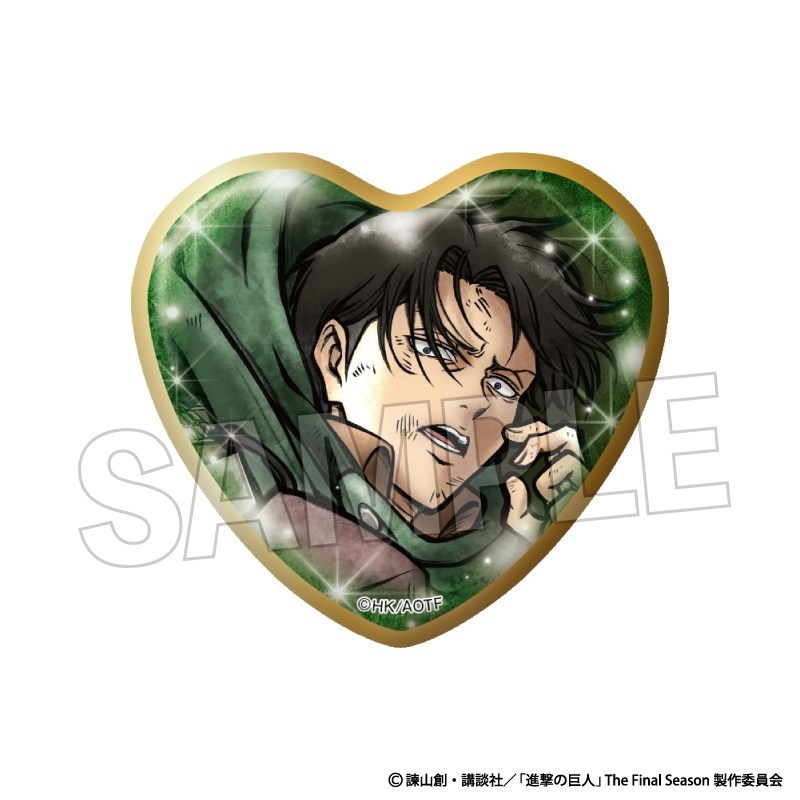 進撃の巨人 激高!!ハート缶バッジ リヴァイ - 公式商品画像 | AniSmile