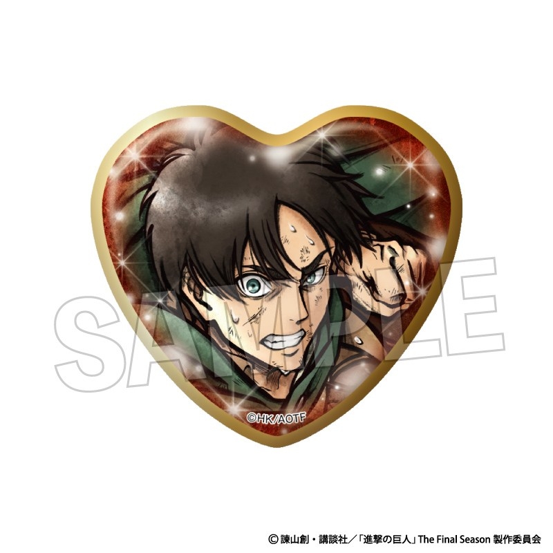 進撃の巨人 激高!!ハート缶バッジ エレン - 公式商品画像 | AniSmile