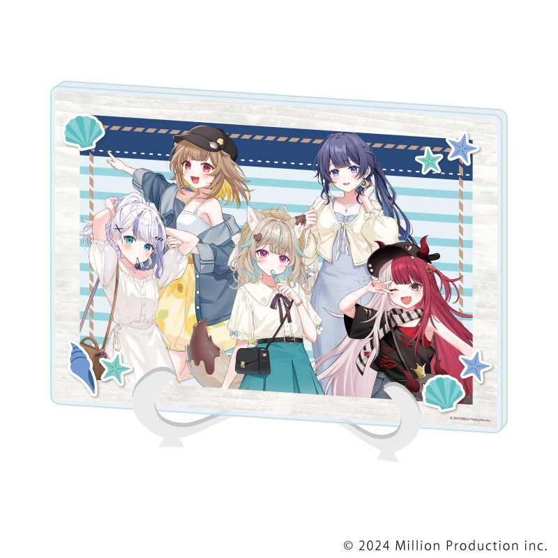 アクリルアートボード(A5サイズ)「Million Production」01/集合イラスト 夏デートver.(描き起こしイラスト) - 公式商品画像 | AniSmile