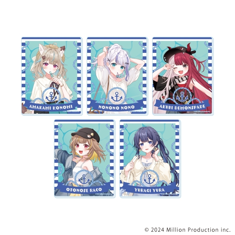 アクリルカード「Million Production」01/夏デートver. ブラインド(全5種) (描き起こしイラスト) - 公式商品画像 | AniSmile