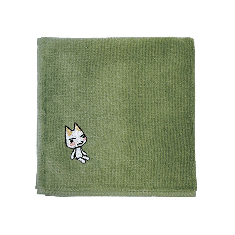 どこでもいっしょ トロ 刺繍ハンドタオル/SAGE GREEN 画像 4 | AniSmile