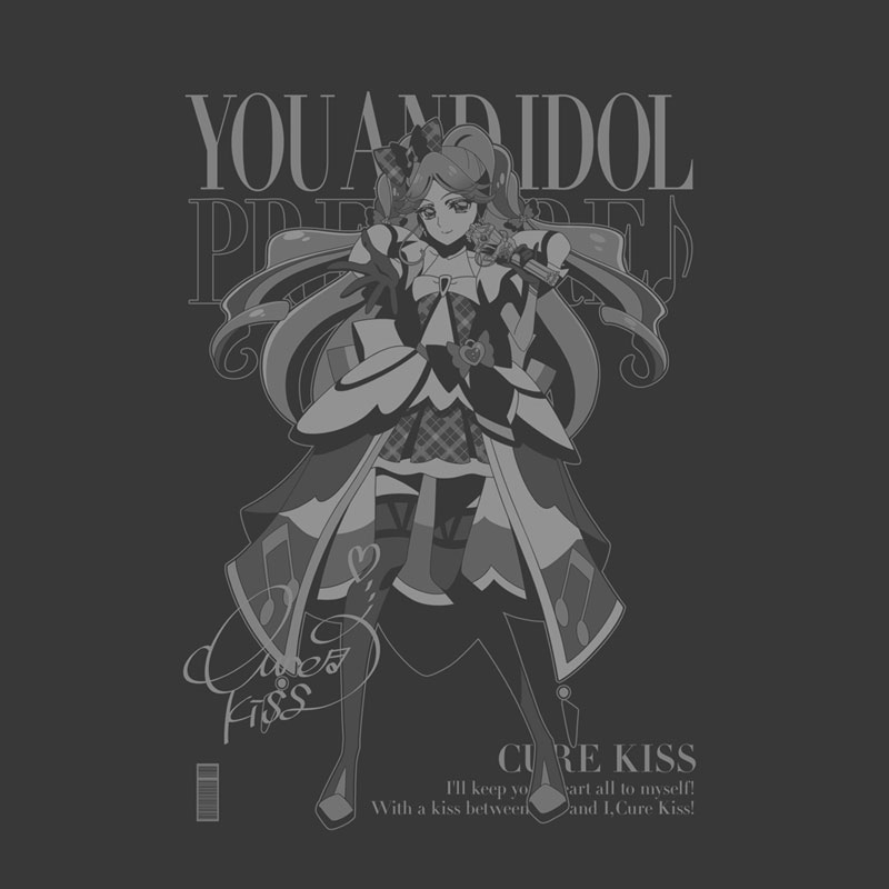 キミとアイドルプリキュア♪ キュアキッス Tシャツ/SUMI-XL 画像 3 | AniSmile
