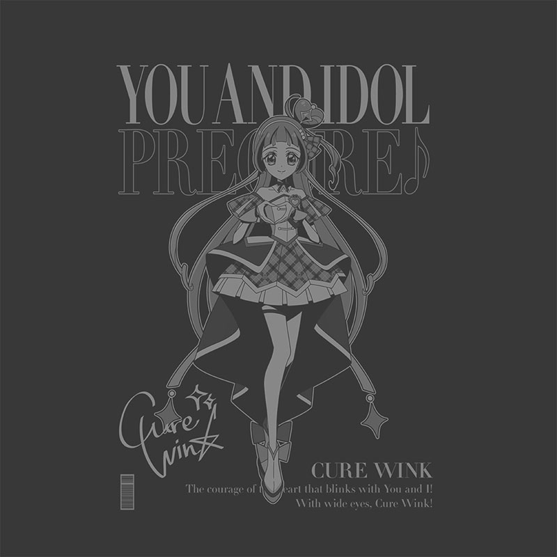 キミとアイドルプリキュア♪ キュアウインク Tシャツ/SUMI-XL 画像 3 | AniSmile