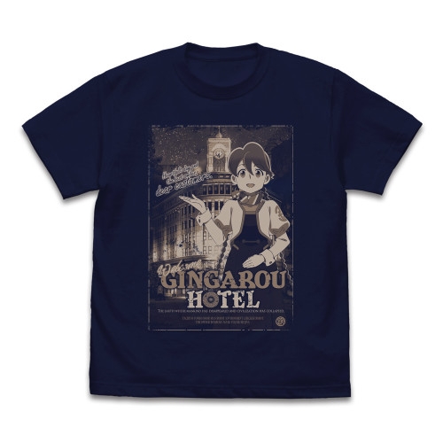 アポカリプスホテル ヤチヨ ポスター Tシャツ/NAVY-L - 官方商品图片 | AniSmile