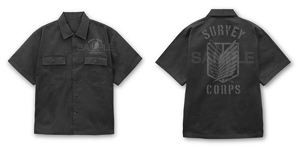 進撃の巨人 調査兵団 ワークシャツ Ver.2.0/GRAY-XXL - 公式商品画像 | AniSmile