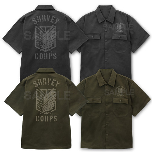 進撃の巨人 調査兵団 ワークシャツ Ver.2.0/MOSS-XXL - 公式商品画像 | AniSmile