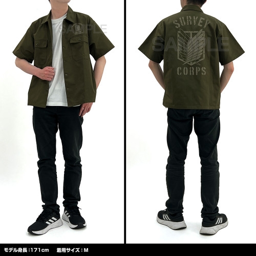 進撃の巨人 調査兵団 ワークシャツ Ver.2.0/MOSS-XXL 画像 4 | AniSmile