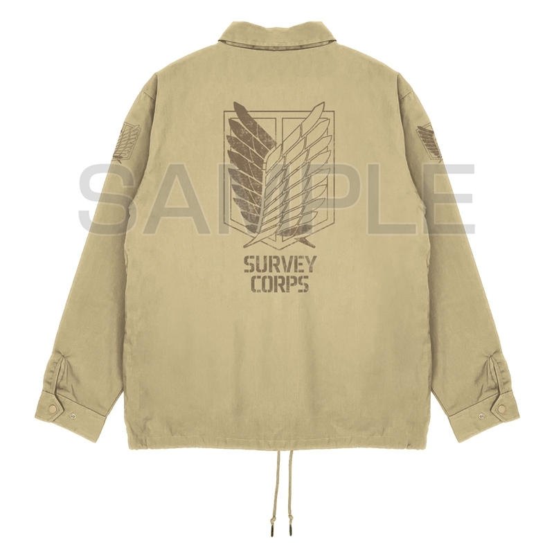 進撃の巨人 調査兵団 T/Cコーチジャケット/BEIGE-M Image 2 | AniSmile