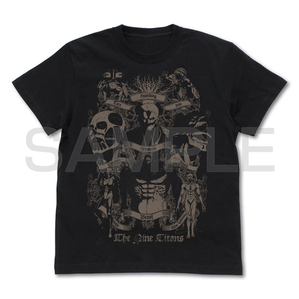 進撃の巨人 九つの巨人 Tシャツ Ver2.0/BLACK-XL - 公式商品画像 | AniSmile