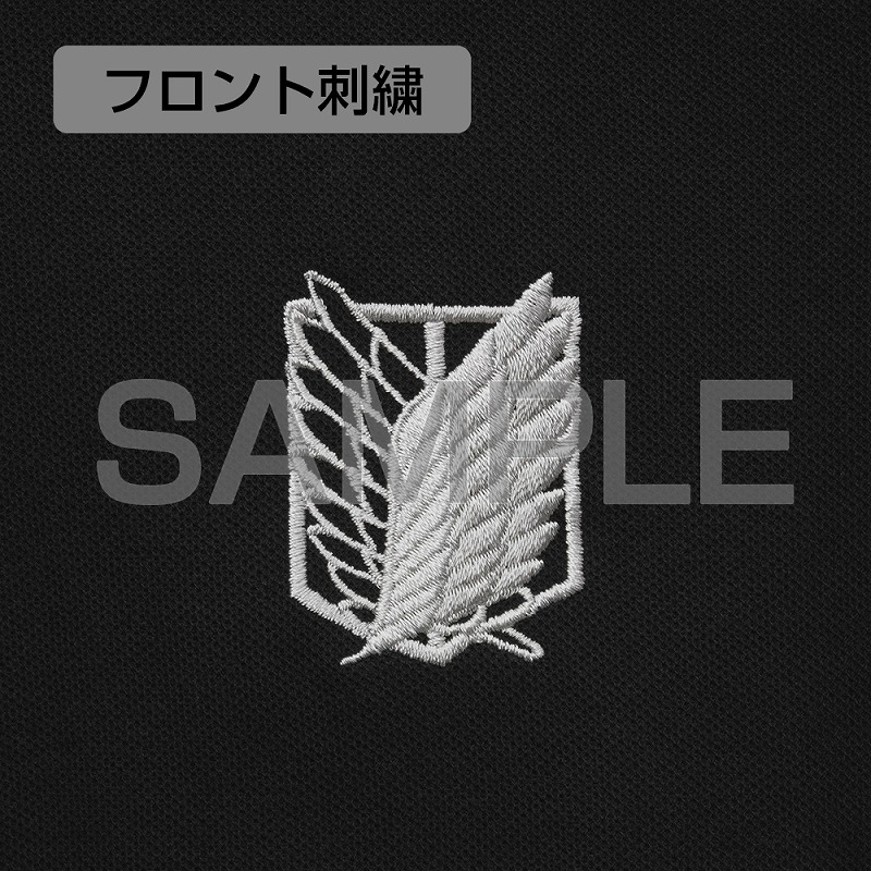 進撃の巨人 調査兵団 刺繍ポロシャツ/BLACK-S 画像 3 | AniSmile