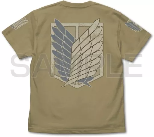 進撃の巨人 調査兵団 TシャツVer2.0/SAND KHAKI-L - 公式商品画像 | AniSmile
