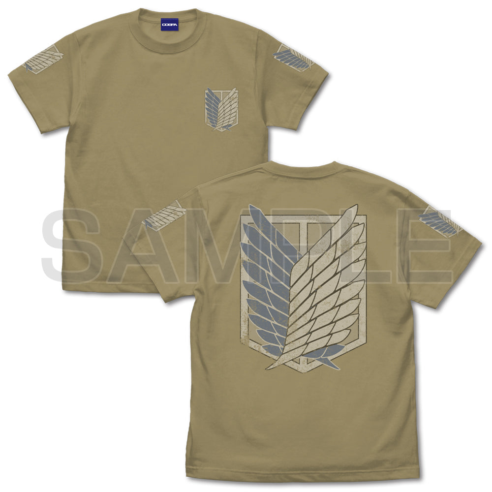 進撃の巨人 調査兵団 TシャツVer2.0/SAND KHAKI-S - 公式商品画像 | AniSmile