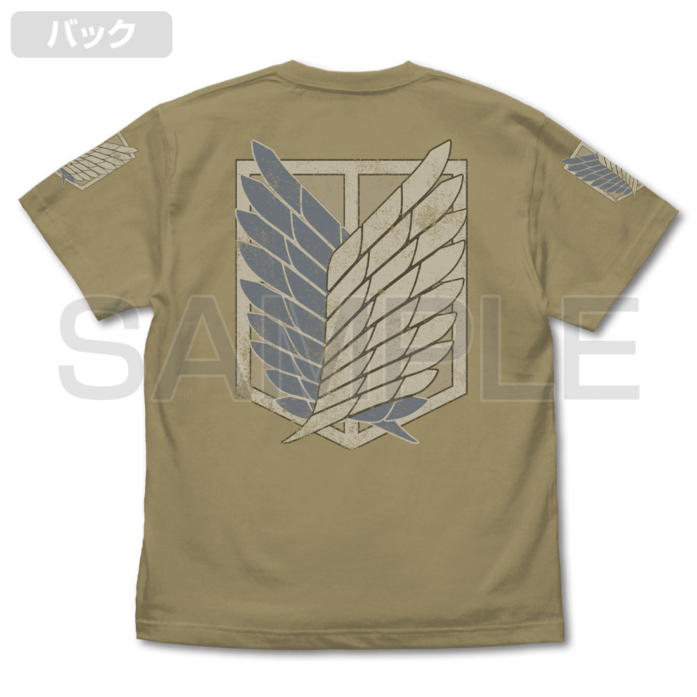進撃の巨人 調査兵団 TシャツVer2.0/SAND KHAKI-S 画像 3 | AniSmile