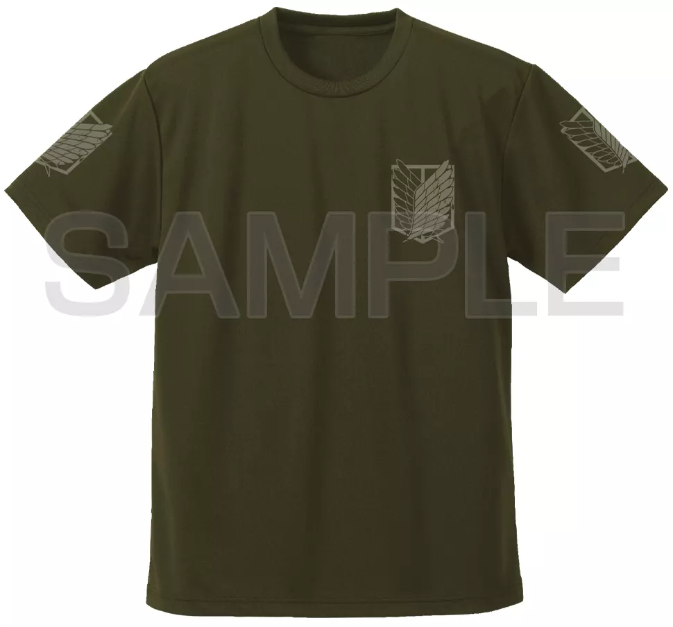 進撃の巨人 調査兵団 ドライTシャツ/OD-M 画像 2 | AniSmile