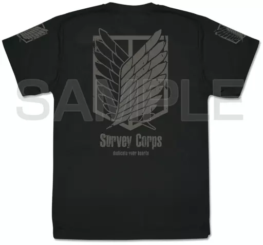 進撃の巨人 調査兵団 ドライTシャツ/BLACK-M - 公式商品画像 | AniSmile
