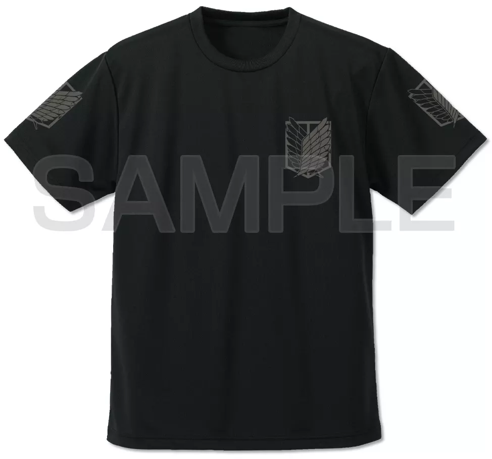 進撃の巨人 調査兵団 ドライTシャツ/BLACK-M 画像 2 | AniSmile