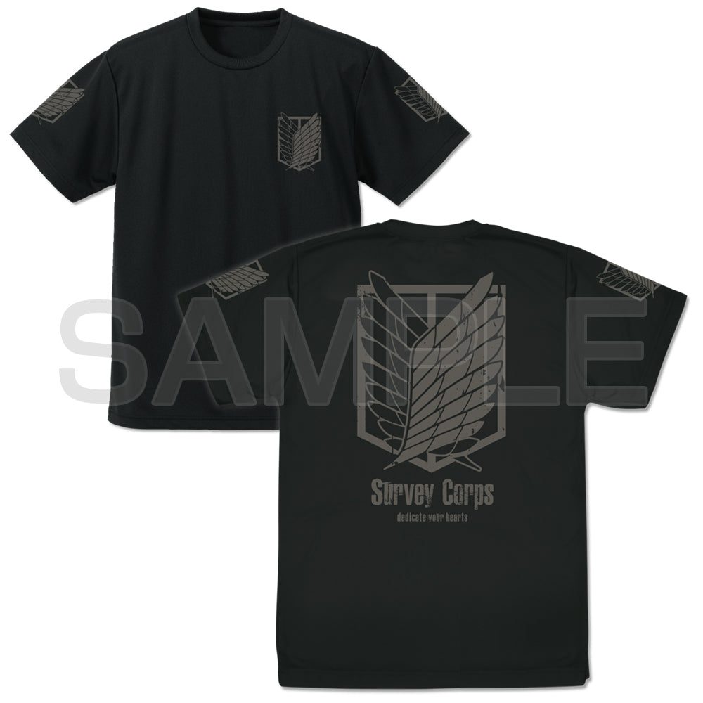 進撃の巨人 調査兵団 ドライTシャツ/BLACK-S - 公式商品画像 | AniSmile