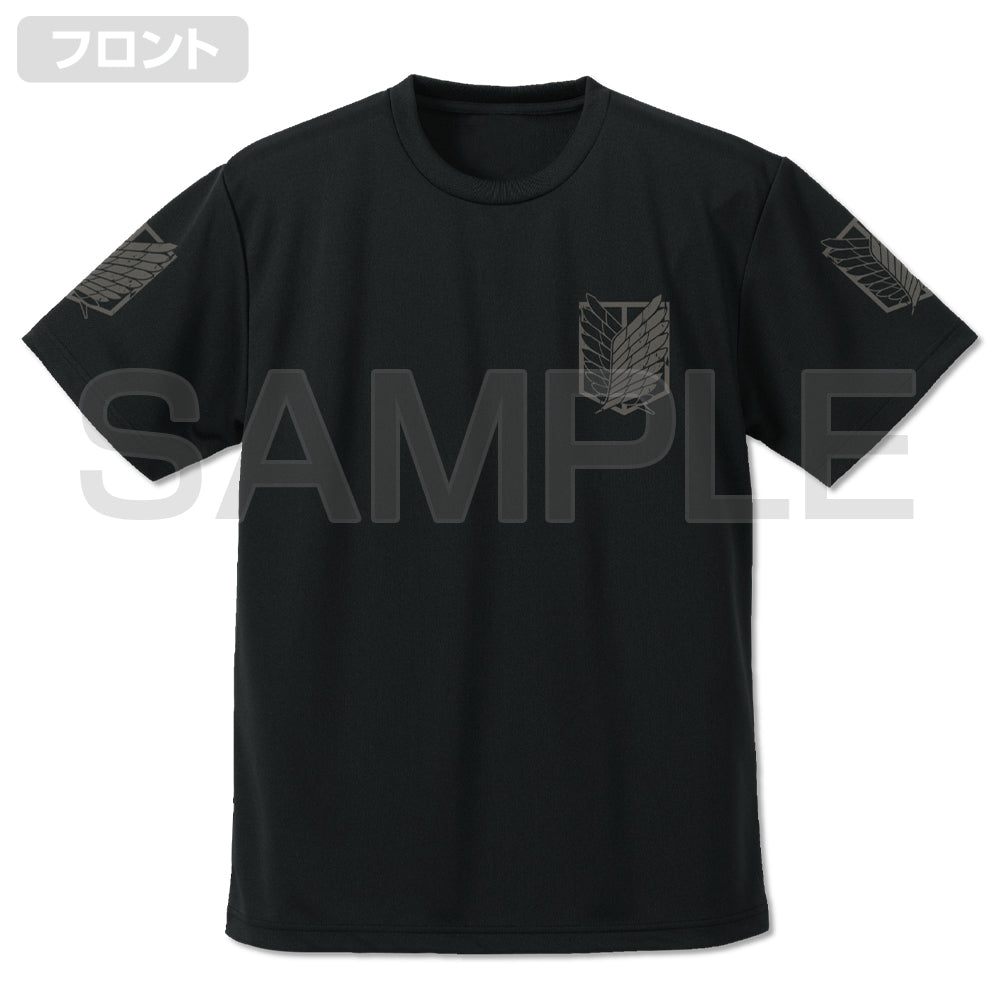 進撃の巨人 調査兵団 ドライTシャツ/BLACK-S 画像 2 | AniSmile