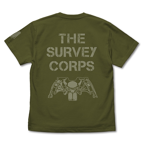 進撃の巨人 調査兵団メッセージ Tシャツ/MOSS-M Image 2 | AniSmile