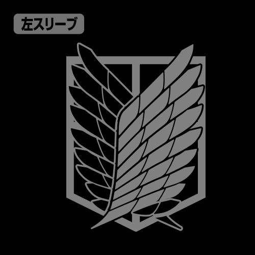 進撃の巨人 調査兵団メッセージ Tシャツ/MOSS-S Image 3 | AniSmile