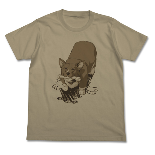 カウボーイビバップ 骨型ガムを咥えたアインのTシャツ/SAND KHAKI-M - 公式商品画像 | AniSmile