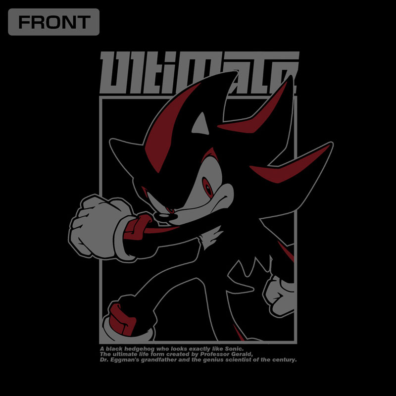 シャドウ・ザ・ヘッジホッグ 袖リブロングスリーブTシャツ/BLACK-M 画像 2 | AniSmile