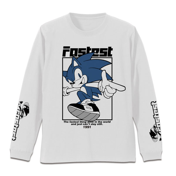 ソニック・ザ・ヘッジホッグ 袖リブロングスリーブTシャツ/WHITE-S - 公式商品画像 | AniSmile