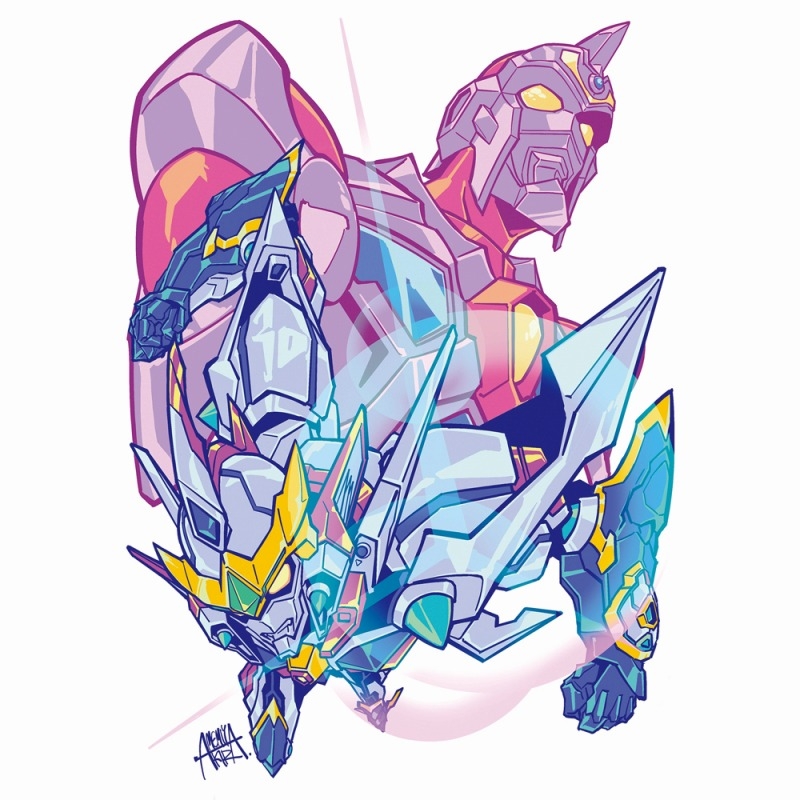 グリッドマン ユニバース 雨宮哲描き下ろし フルカラーTシャツ/WHITE-L 画像 2 | AniSmile