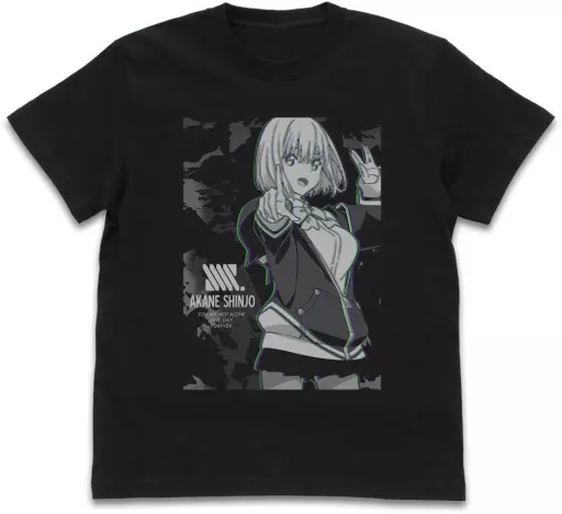 SSSS.GRIDMAN 新条アカネ エフェクトビジュアルTシャツ/BLACK-XL - 公式商品画像 | AniSmile