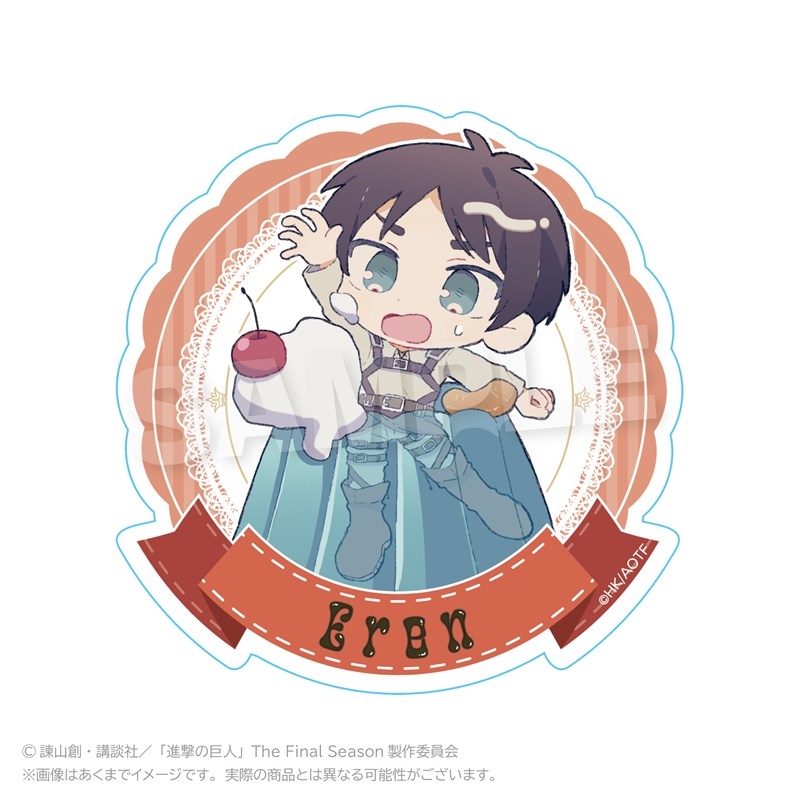 進撃の巨人 ミニキャラステッカー デザートver. エレン - 公式商品画像 | AniSmile