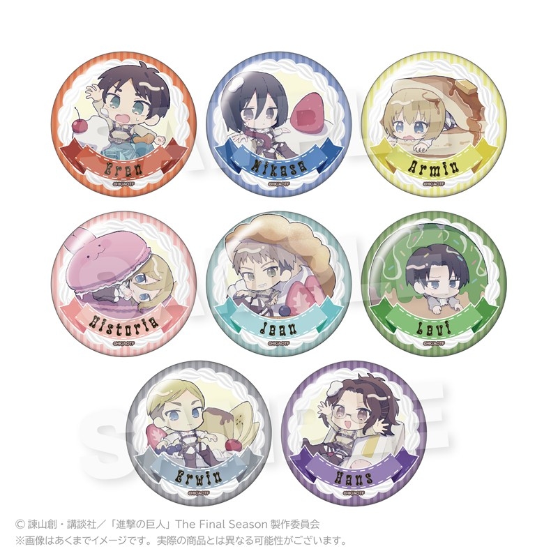 進撃の巨人 トレーディング缶バッジ デザートver. PCS - 公式商品画像 | AniSmile