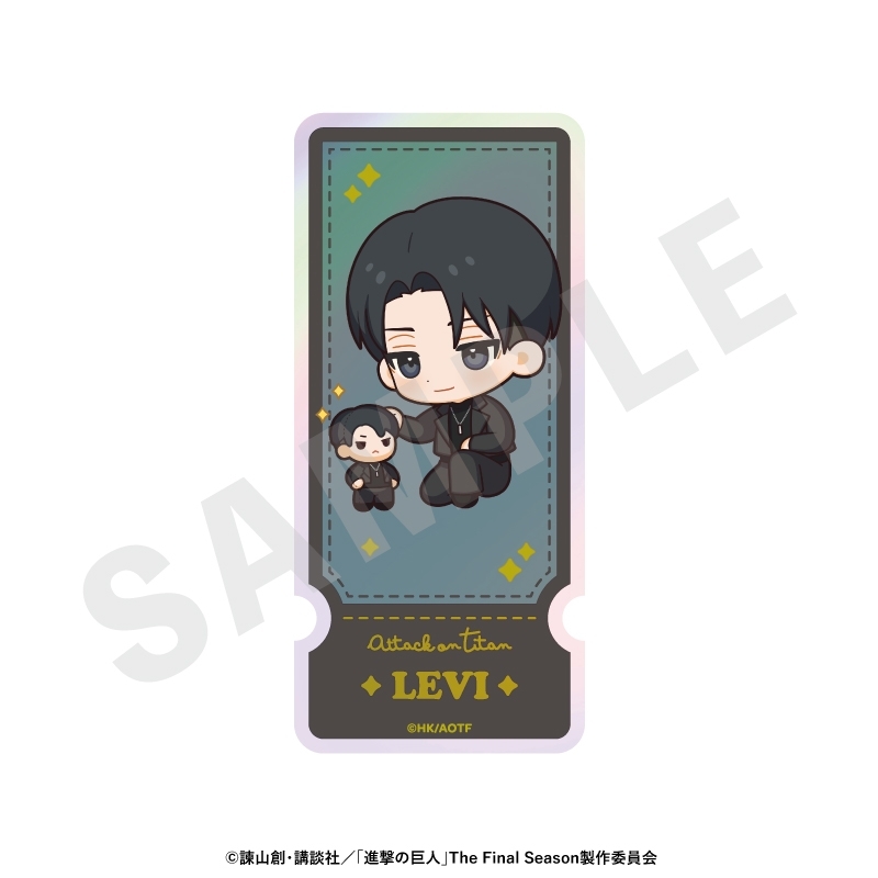 進撃の巨人 ミニキャラブラックコーデシリーズ オーロラステッカーセット(リヴァイ・ハンジ・エルヴィン) 画像 2 | AniSmile