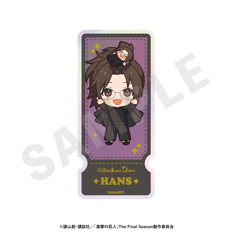 進撃の巨人 ミニキャラブラックコーデシリーズ オーロラステッカーセット(リヴァイ・ハンジ・エルヴィン) 画像 3 | AniSmile
