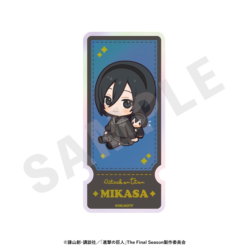 進撃の巨人 ミニキャラブラックコーデシリーズ オーロラステッカーセット(エレン・ミカサ・アルミン) 画像 3 | AniSmile