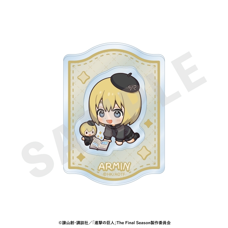 進撃の巨人 ミニキャラブラックコーデシリーズ 2層アクリルバッジ(アルミン) - 公式商品画像 | AniSmile